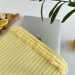 Yellow striped laptop sleeve with ruffles