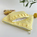 Yellow striped laptop sleeve with ruffles