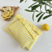 Yellow striped tablet sleeve with ruffles