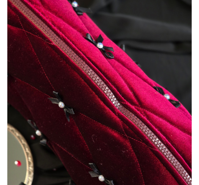 Large Burgundy Goth Cosmetic Bag