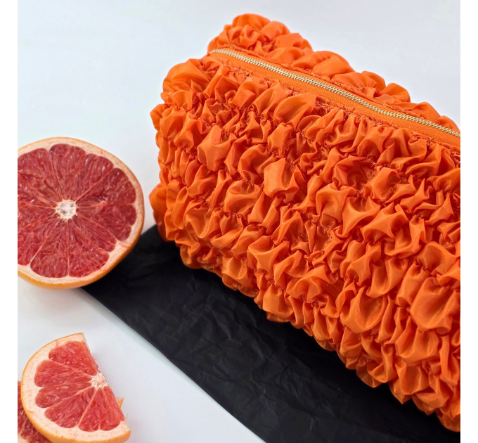 Large Grapefruit Orange Cosmetic Bag