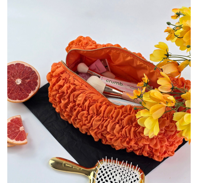 Large Grapefruit Orange Cosmetic Bag