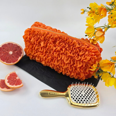 Large Grapefruit Orange Cosmetic Bag