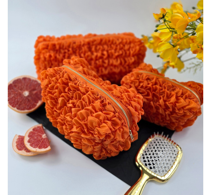 Large Grapefruit Orange Cosmetic Bag