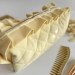 Large butter yellow cosmetic bag with ruffles