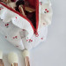 Large cherries cosmetic bag with ruffles