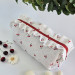 Large cherries cosmetic bag with ruffles