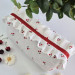 Large cherries cosmetic bag with ruffles