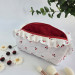 Large cherries cosmetic bag with ruffles