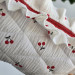 Large cherries cosmetic bag with ruffles