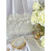 Large lace rococo cosmetic bag