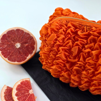 Medium Grapefruit Orange Cosmetic Bag