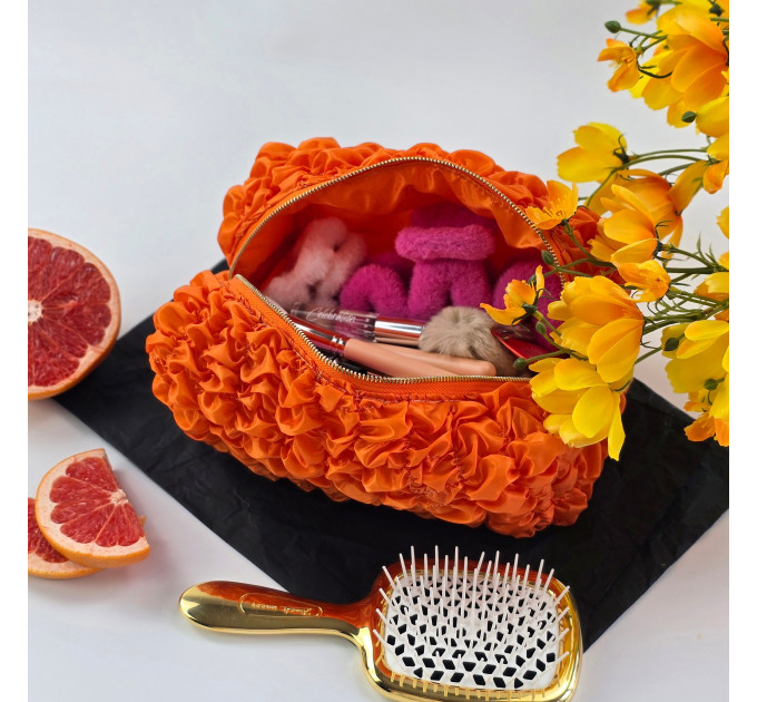 Medium Grapefruit Orange Cosmetic Bag