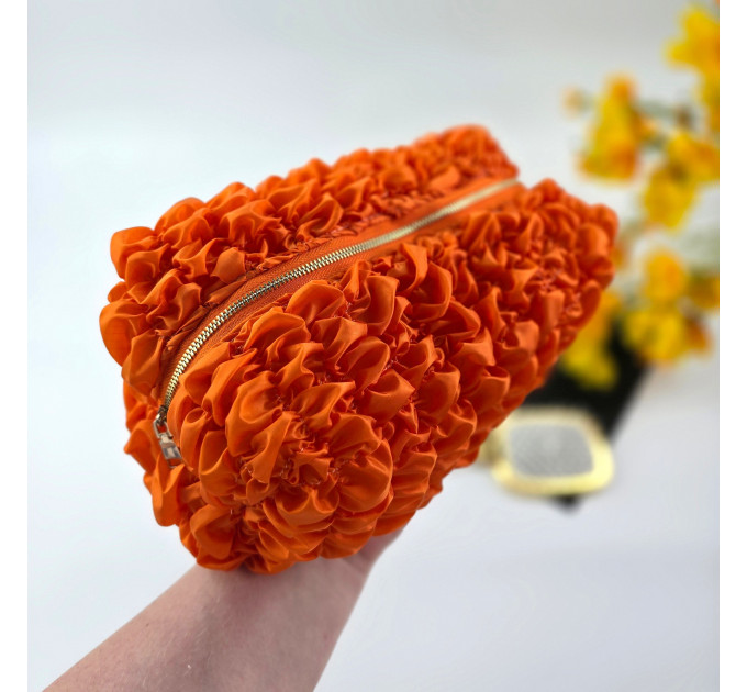 Medium Grapefruit Orange Cosmetic Bag