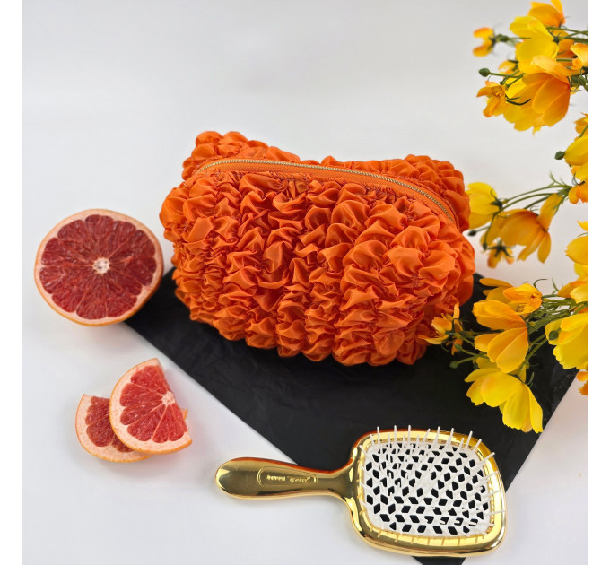 Medium Grapefruit Orange Cosmetic Bag