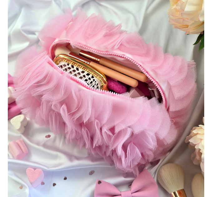 Medium Pink Dollette Cosmetic Bag 