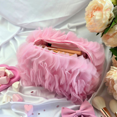 Medium Pink Dollette Cosmetic Bag 