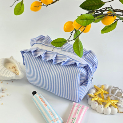 Medium Sea Vibe Cosmetic Bag with Ruffles