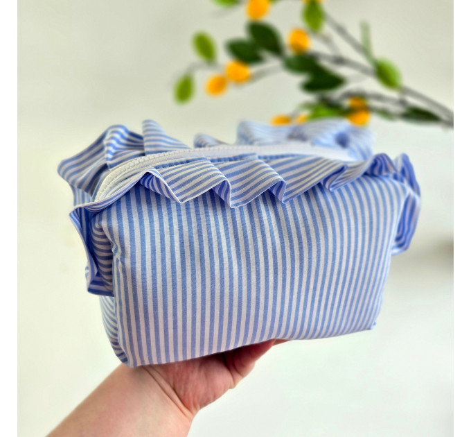 Medium Sea Vibe Cosmetic Bag with Ruffles