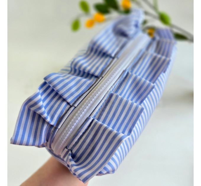 Medium Sea Vibe Cosmetic Bag with Ruffles