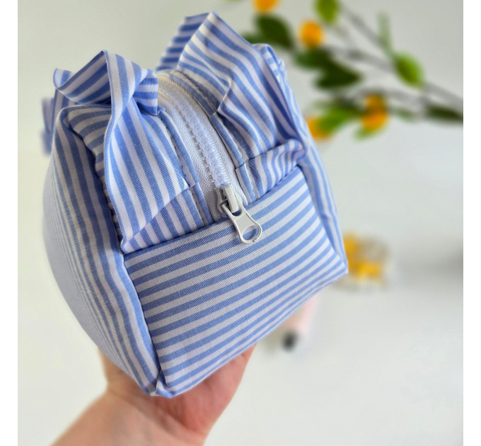 Medium Sea Vibe Cosmetic Bag with Ruffles