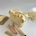 Medium butter yellow cosmetic bag with ruffles