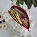 Medium cherries cosmetic bag with ruffles