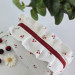 Medium cherries cosmetic bag with ruffles