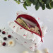 Medium cherries cosmetic bag with ruffles