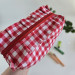 Medium red gingham cosmetic bag with ruffles