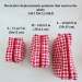 Medium red gingham cosmetic bag with ruffles