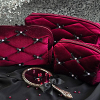 Burgundy Goth Cosmetic Bag