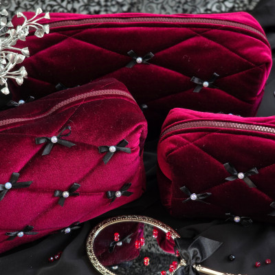Burgundy Goth Cosmetic Bag