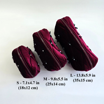 Burgundy Goth Cosmetic Bag
