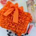 Grapefruit Orange Book Sleeve with ruffles on ties 