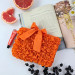 Grapefruit Orange Book Sleeve with ruffles on ties 