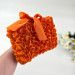 Grapefruit Orange Book Sleeve with ruffles on ties 