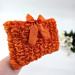 Grapefruit Orange Book Sleeve with ruffles on ties 