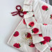 Strawberry book sleeve with ruffles and magnetic closure