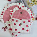 Strawberry book sleeve with ruffles and magnetic closure