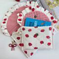 Strawberry book sleeve with ruffles and magnetic closure