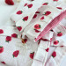 Strawberry book sleeve with ruffles on ties 