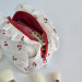 Small cherries cosmetic bag with ruffles