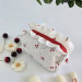 Small cherries cosmetic bag with ruffles