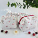 Small cherries cosmetic bag with ruffles