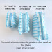 Small sky-blue striped cosmetic bag with ruffles