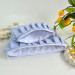 Blue striped Tablet sleeve with ruffles