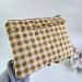 Latte vibe checkered brown Tablet sleeve with ruffles