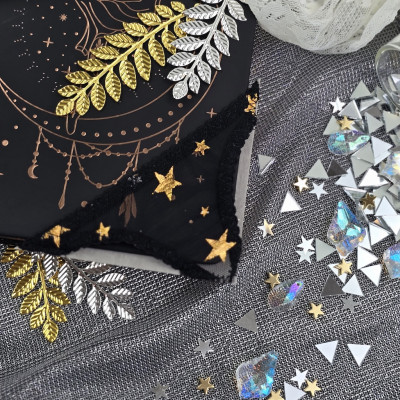Black Mesh Panties Bookmark with Gold Stars