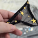 Black Mesh Panties Bookmark with Gold Stars